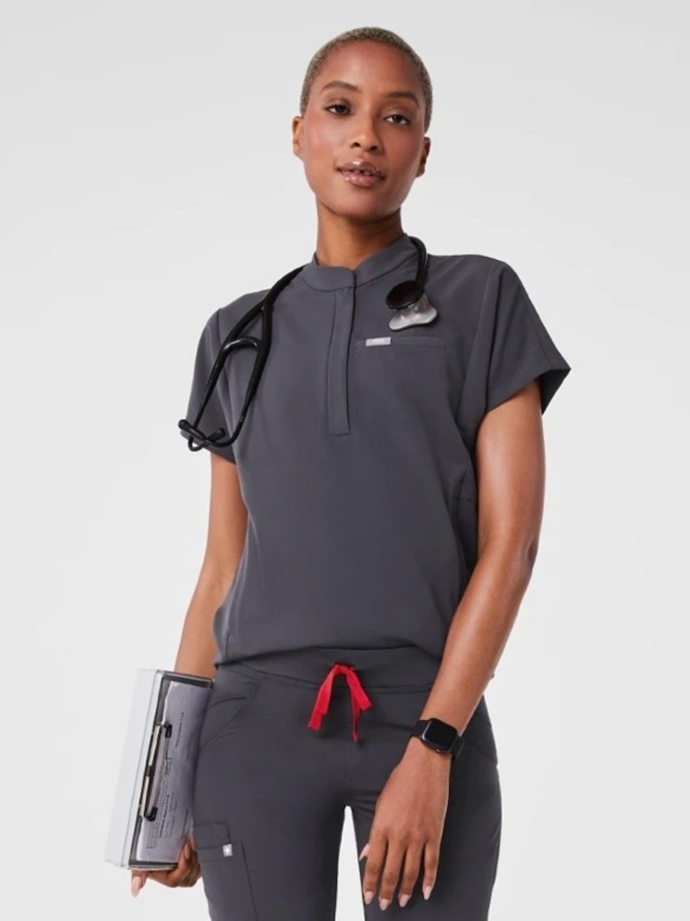 Figs Scrub Set in Charcoal